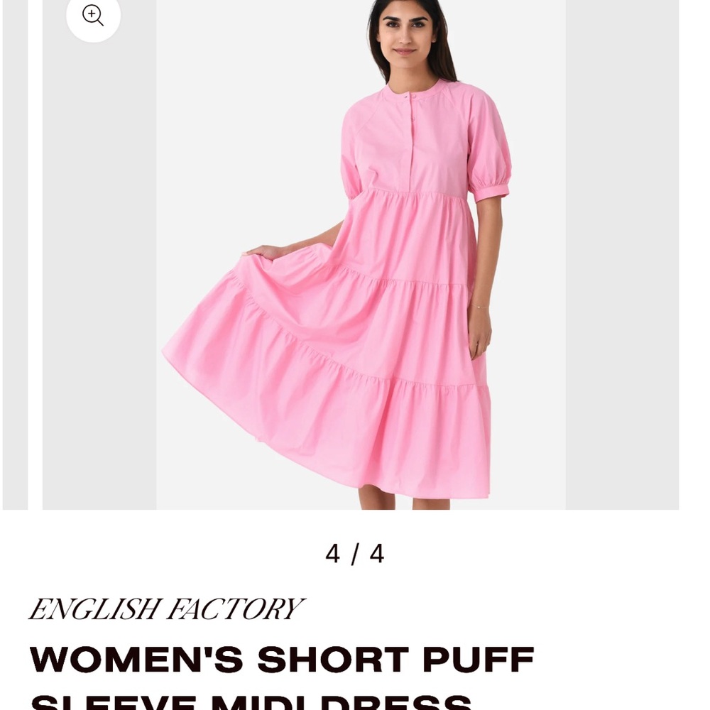English Factory Pink Tiered Midi Dress - Picture 5 of 11
